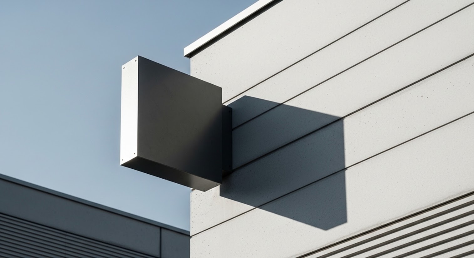 Modern building with gray facade